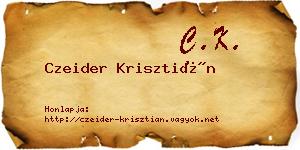 Czeider Krisztián névjegykártya